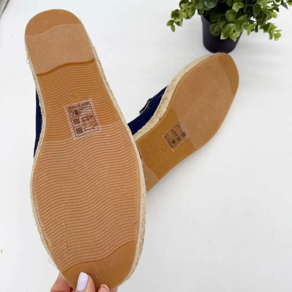 Soludos x Rosewood Aqui Me Quedo Navy Blue Slip-On Espadrille Size 13 Vacation